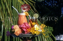 MALDIVE ISLANDS, cocktails on tray, MAL101JPL