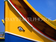 MALTA, Marsaxlokk, fishing boat (Luzzu), section closeup, and Eye of Osiri, MLT478JPL