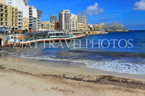MALTA, St Julian's, seafront, and small beach, MLT1148JPL