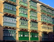 MALTA, Valletta, traditional Maltese house balconies, MLT626JPL