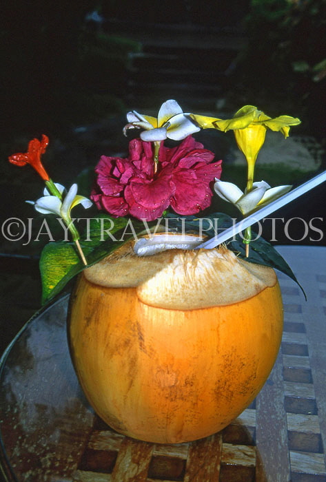 MAURITIUS, cocktail served in coconut, MRU284JPL