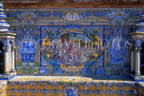 SPAIN, Andalucia, SEVILLE, Plaza de Espana, ceramic tile work on buildings, SPN794JPL