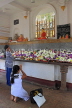 SRI LANKA, Anuradhapura, Jaya Sri Maha Bodhi (sacred Bo tree), worshippers at shrine, SLK5505JPL