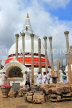 SRI LANKA, Anuradhapura, Thuparamaya Dagaba (stupa), and ancient stone pillars, SLK5684JPL