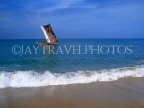 SRI LANKA, Negombo, catamaran (traditional fishing boat) at sea, SLK272JPL
