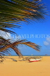 SRI LANKA, Negombo, catamaran (traditional fishing boat) on beach, coconut tree, SLK6009JPL