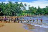 SRI LANKA, south coast, Ambalangoda, fishermen hauling in nets, SLK3273JPL