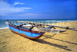 SRI LANKA, south coast, Mount Lavinia, catamaran on beach, SLK315JPL