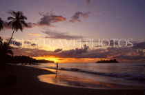 ST LUCIA, Choc Bay, beach and sunset, STL657JPL