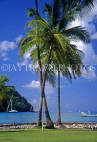 ST LUCIA, Marigot Bay (view from) and coconut trees, STL641JPL