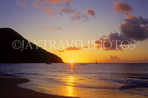ST LUCIA, Reduit Beach, coast and sunset, STL779JPL