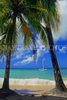 ST LUCIA, Reduit Beach, seascape and coconut trees, STL690JPL