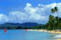 ST LUCIA, Reduit Beach and sunbathers, STL694JPL