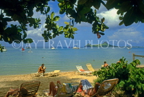 ST LUCIA, Reduit beach and sunbathers, STL758JPL