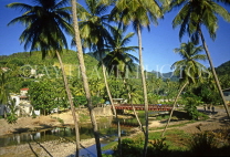 ST LUCIA, Soufriere, stream running through small village near Soufriere, STL759JPL