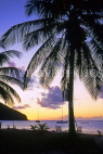 ST LUCIA, sunset and coconut trees, STL721JPL