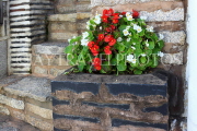 South Korea, SEOUL, Bukchon Hanok Village, house front, house plants, SK980JPL