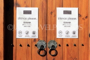 South Korea, SEOUL, Bukchon Hanok Village, sign requesting silence from visitors, SK984JPL