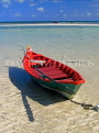 THAILAND, Koh Phangan Island, coast at low tide and red boat, THA2034JPL