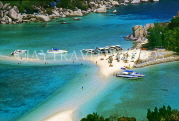 THAILAND, Koh Tao Island, beach with sunbathers and boats, THA1777JPL