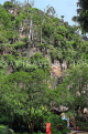 THAILAND, Phang Nga Province, KHAO LAK, Wat Suwan Khuha cave temple, rock face, THA4370JPL