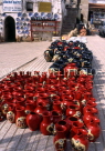 TURKEY, Ankara, old city, market scnee, pottery display, TUR701JPL