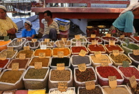 TURKEY, Dalyan, Koycegiz, market scene, spice stall, TUR657JPL