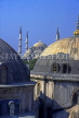 TURKEY, Istanbul, St Sophia Basilica domes and Blue Mosque in background, TUR422JPL