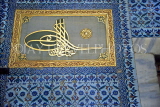 TURKEY, Istanbul, Topkapi Palace, Ottoman Sultan signature on wall, TUR397JPL