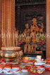 Taiwan, TAIPEI, Wunchang Temple, statues of deities in shrine, and offerings, TAW484JPL