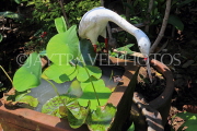 Thailand, PHUKET, Karon Temple (Wat Suwan Khiri Khet), gardens, Heron statue, THA3669JPL