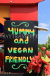 UK, Warwickshire, STRATFORD-UPON-AVON, Sunday makert, food stall sign, UK25457JPL