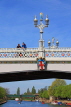 UK, Yorkshire, YORK, Lendal Bridge over River Ouse, and bridge lampost, UK3175JPL