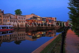 UK, Yorkshire, YORK, River Ouse, riverside, bars and restaurants, night view, UK3231JPL