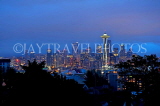 USA, Washington, SEATTLE, skyline and Space Needle Tower, night view, US4251JPL